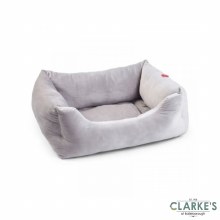 Picture of Velour Silver Grey Square Dog Bed Medium